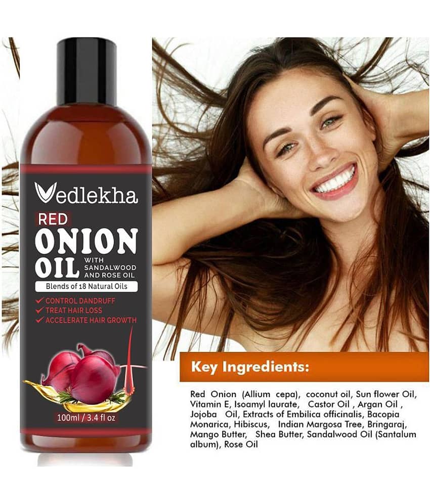 Vedlekha RED ONION OIL- Anti Hair Fall & Regrowth 100 mL