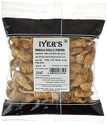 IYERS MASALA CHILLIES PAPAD 100 G