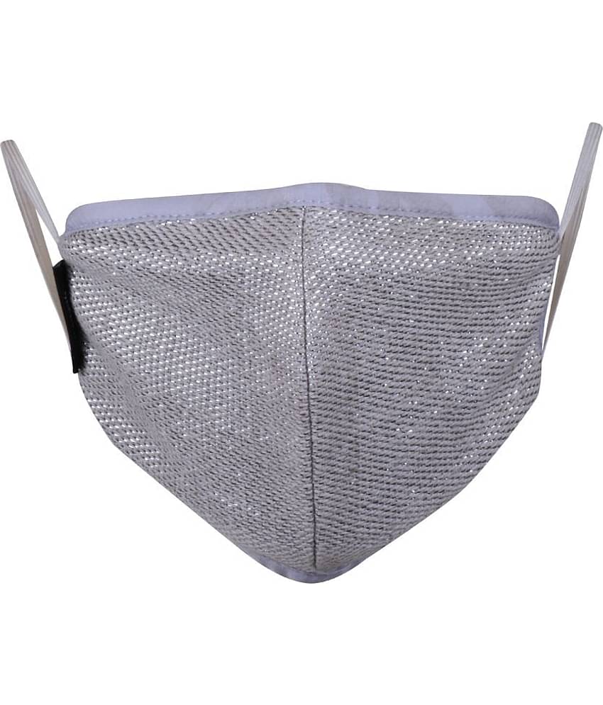 Anekaant - Silver Cotton Mask ( Pack of 3 )