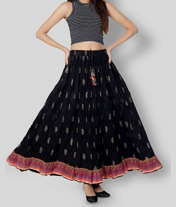 FABRR - Black Cotton Women's A-Line Skirt ( Pack of 1 )