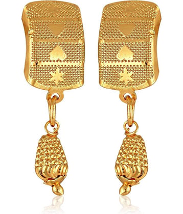 VIVASTRI Golden Stud Earrings ( Pack of 1 )