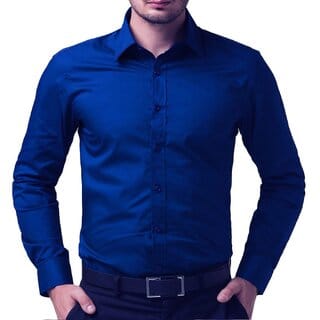 Baleshwar Men Blue Solid Formal Shirt (Pack of 1)