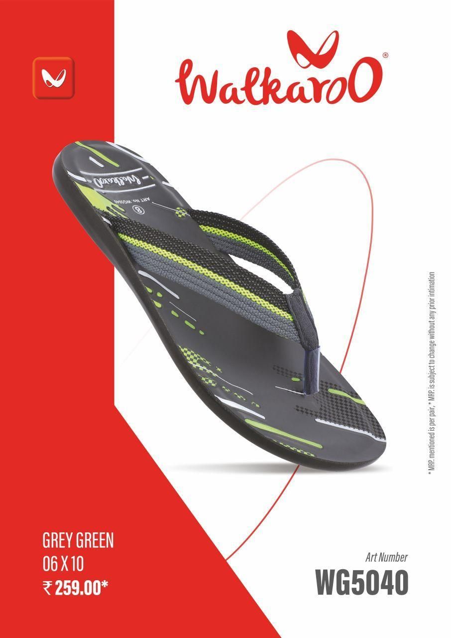 Walkaroo WG5040 Grey Green G No 7 Mens Slipper