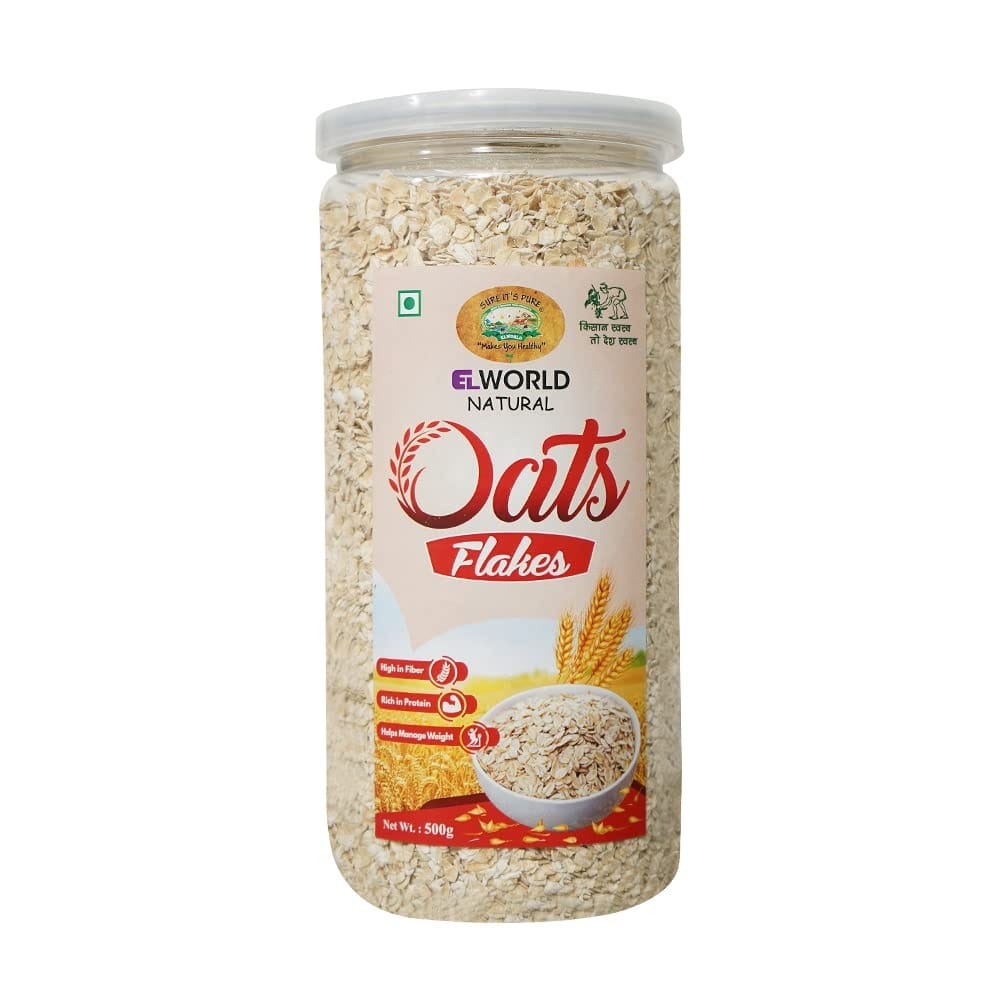 Elworld Agro & Organic Food Products Plain Oats 500g