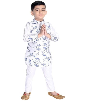 s muktar garments - Blue & White Cotton Blend Boys ( Pack of 1 ) - None