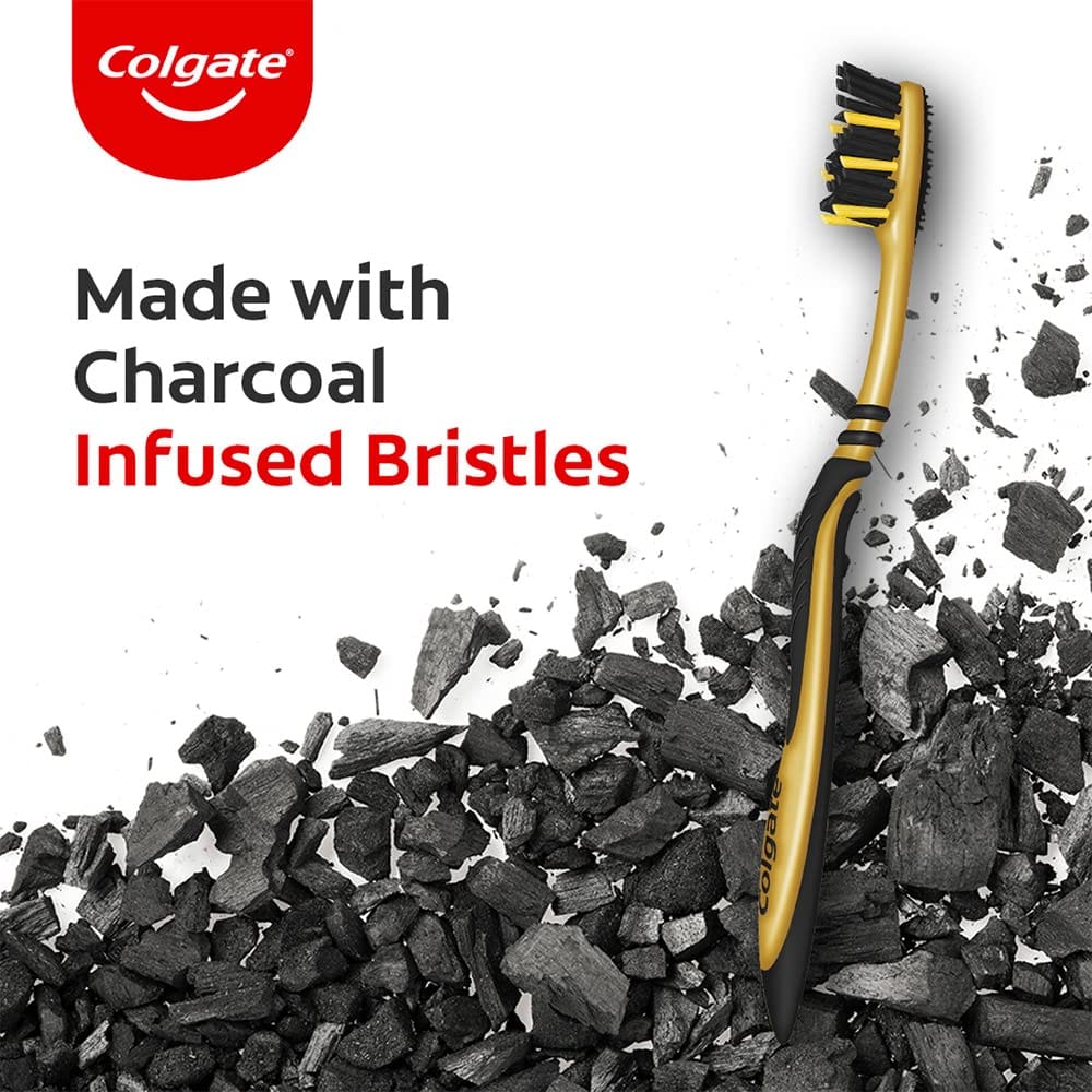 Colgate Zigzag Charcoal Medium Bristle Toothbrush - 1 Pc