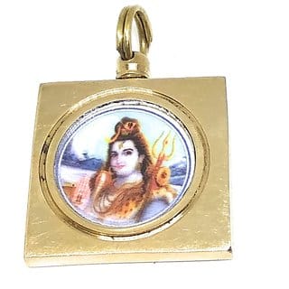 Ashtadhatu Maha Mrityunjay Yantra Locket In Square Gold Plated For Remove Fear Of Akaal Mrityu