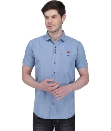 Kuons Avenue Denim Slim Fit Men's Casual Shirt - Blue ( Pack of 1 )