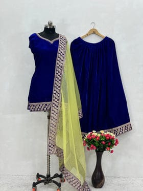 Beautiful Party Wear Top And Pent With Organza Dupatta