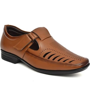 HiDa Tan Men's Brogue Formal Shoes