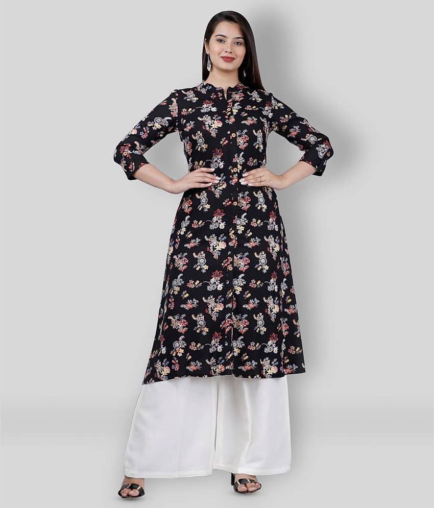 MAUKA - Black Straight Rayon Women's Stitched Salwar Suit ( Pack of 1 )