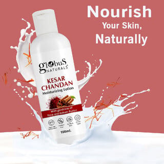 Globus Naturals Kesar Chandan Moisturizing Body Lotion For Silky Soft, Smooth, Radiant Skin, All Skin Types 100ml