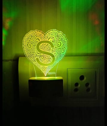 DIONA Night Lamp S Alphabet Heart Shape Birthday, Valentine, Anniversary Gift