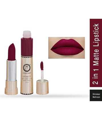 COLORS QUEEN 2 In 1 Matte Lip Gloss and Lipstick | Shimmer Mehroon Shade