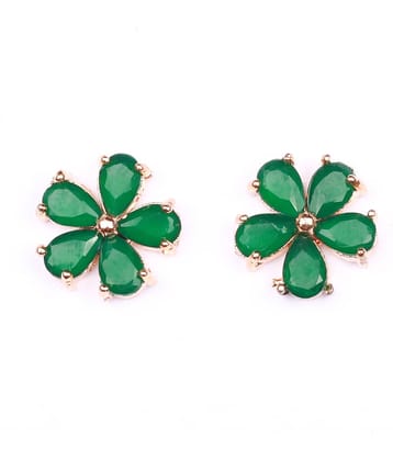 Jewels Corner - Green Stud Earrings ( Pack of 1 )