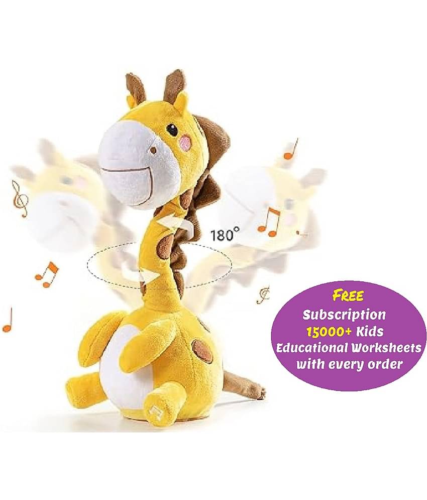 Kidsaholic Baby Plush Toy Talking Dancing Animal Toy Gifts for Boys Girls Kids(Random Character) (Free subscription of kids Educational worksheets)