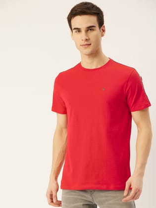 Mens Premium Cotton Lycra Half Sleeve Crew Neck T-Shirts-M