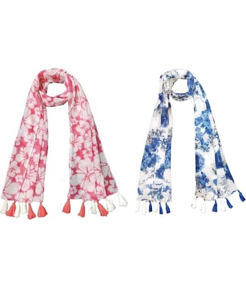 stolevilla Multi Printed Poly Cotton Yarn Stoles ( Pack of 2 )