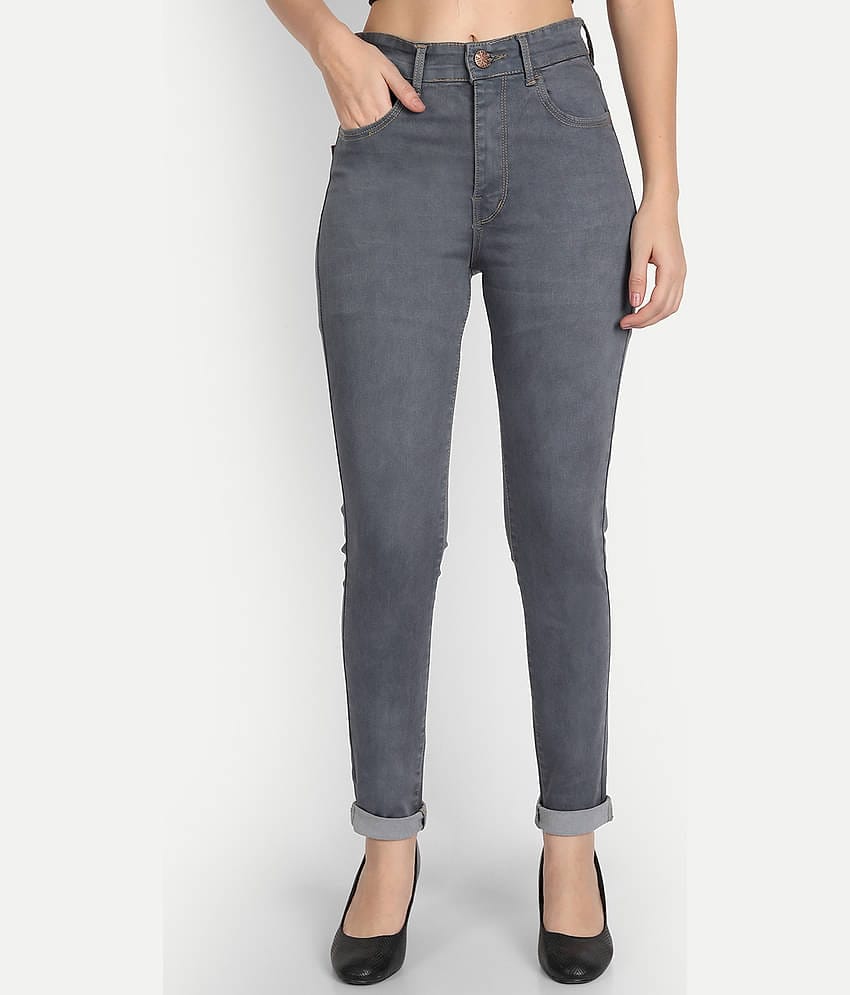 AngelFab - Grey Denim Skinny Fit Women's Jeans ( Pack of 1 )