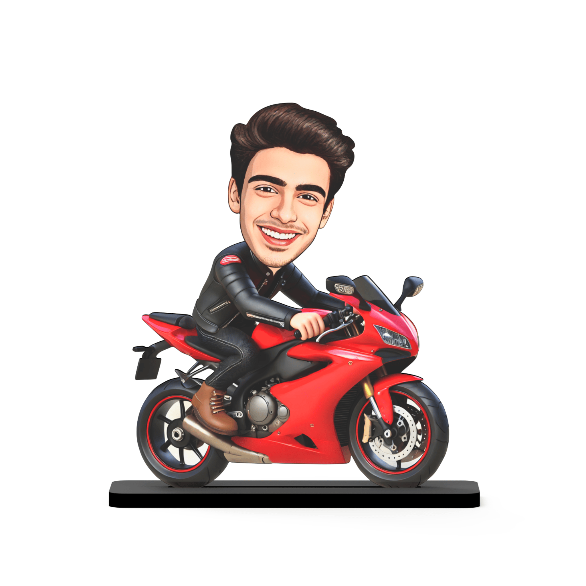 Avataar Studio Personalized Gift for Friends, Sister, Brother, BFF, Girlfriend, Boyfriend Character Caricature Photo Frame Unique Design Customized Gift for Friends & Family (Motorcycle Rider - 2