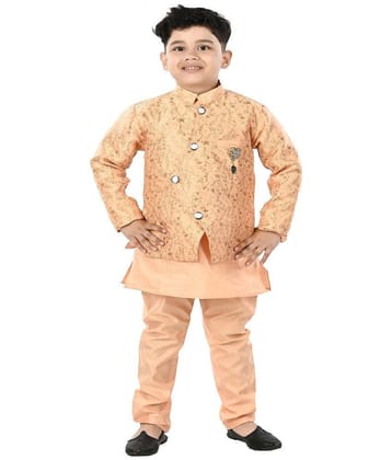 s muktar garments Peach Cotton Blend Boys ( Pack of 1 ) - None