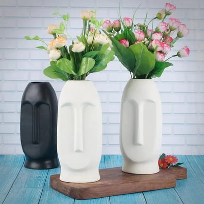 Xotic essentials Face Shape Ceramic Vases | Planter | Flower Pot | Face Shape with Unique Quality for Home Decor Center Table Bedroom