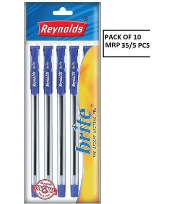 Reynolds Brite Ball Pen 5 Pcs Blue (Pack of 10)