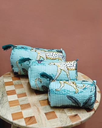 Set of 3 cosmetic bag/pouches with waterproof lining