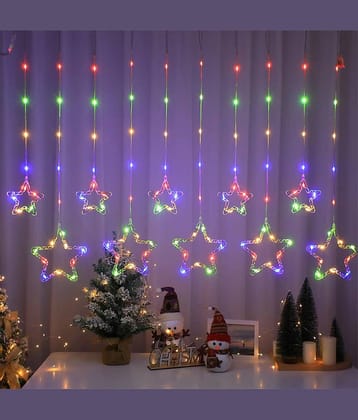 MIRADH Multicolor 2Mtr Curtain String Light ( Pack of 1 )