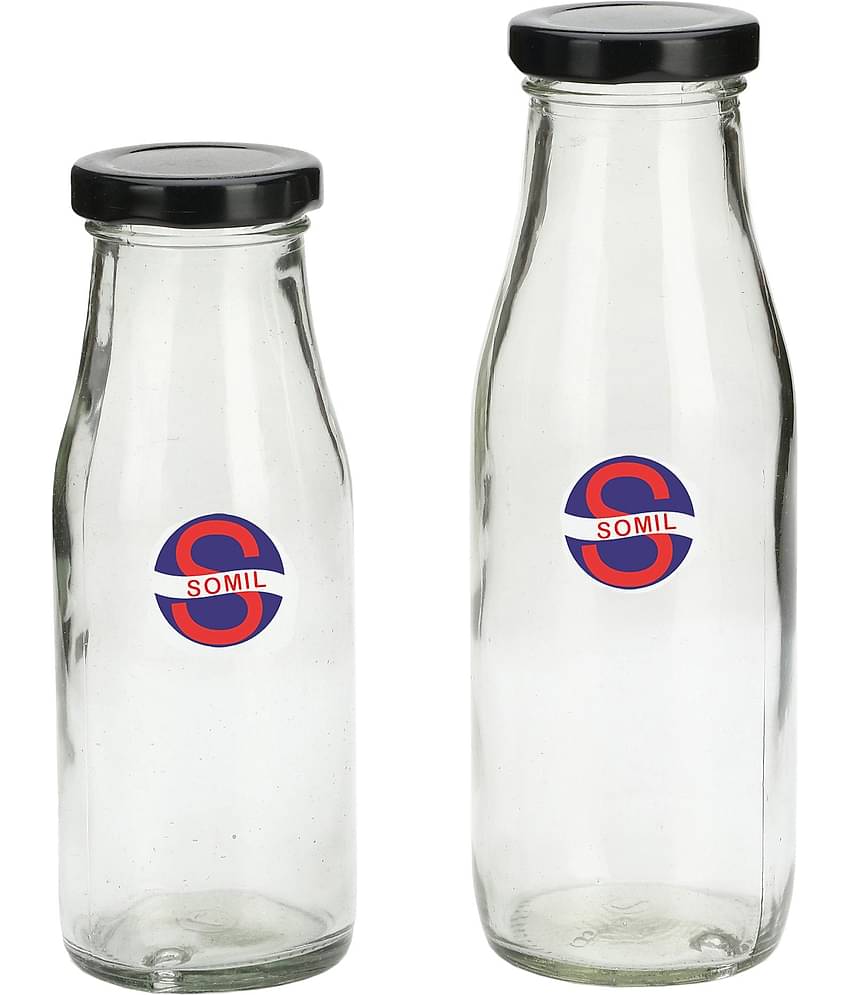 Afast Glass Storage Bottle, Clear, Pack Of 2, 300 ml