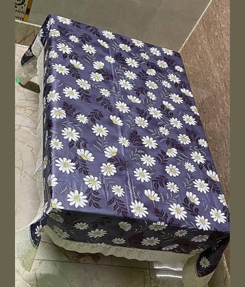 mopak decor Printed Polyester 2 Seater Square Table Cover ( 152 x 102 ) cm Pack of 1 Blue