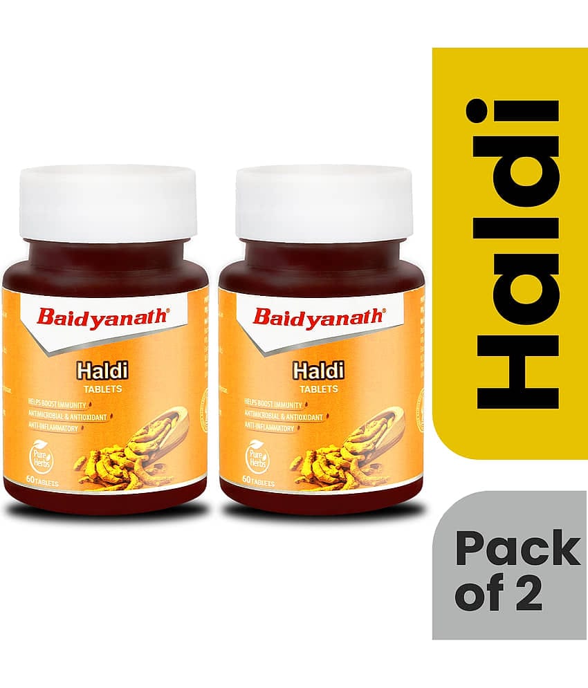 Baidyanath Haldi Tablets- 60 Tab|Boosts Immunity and Useful in Skin Problems|(Pack of 2)