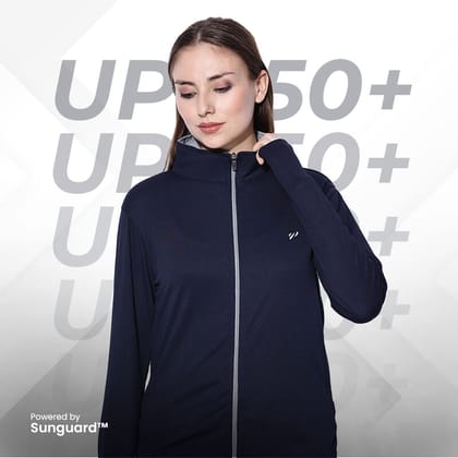 Women Sunscreen Jacket - the Ultimate Sun Protection Wear-NAVY / S