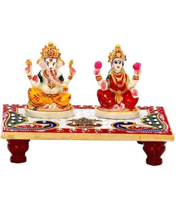 Pooja Creation Marble Laxmi Ganesh Chowki