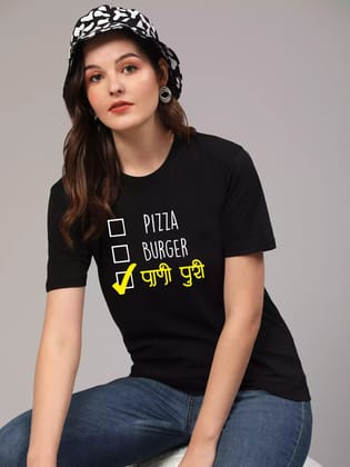 Pani Puri - Sukhiaatma Unisex Graphic Printed Black T-shirt-XS-36