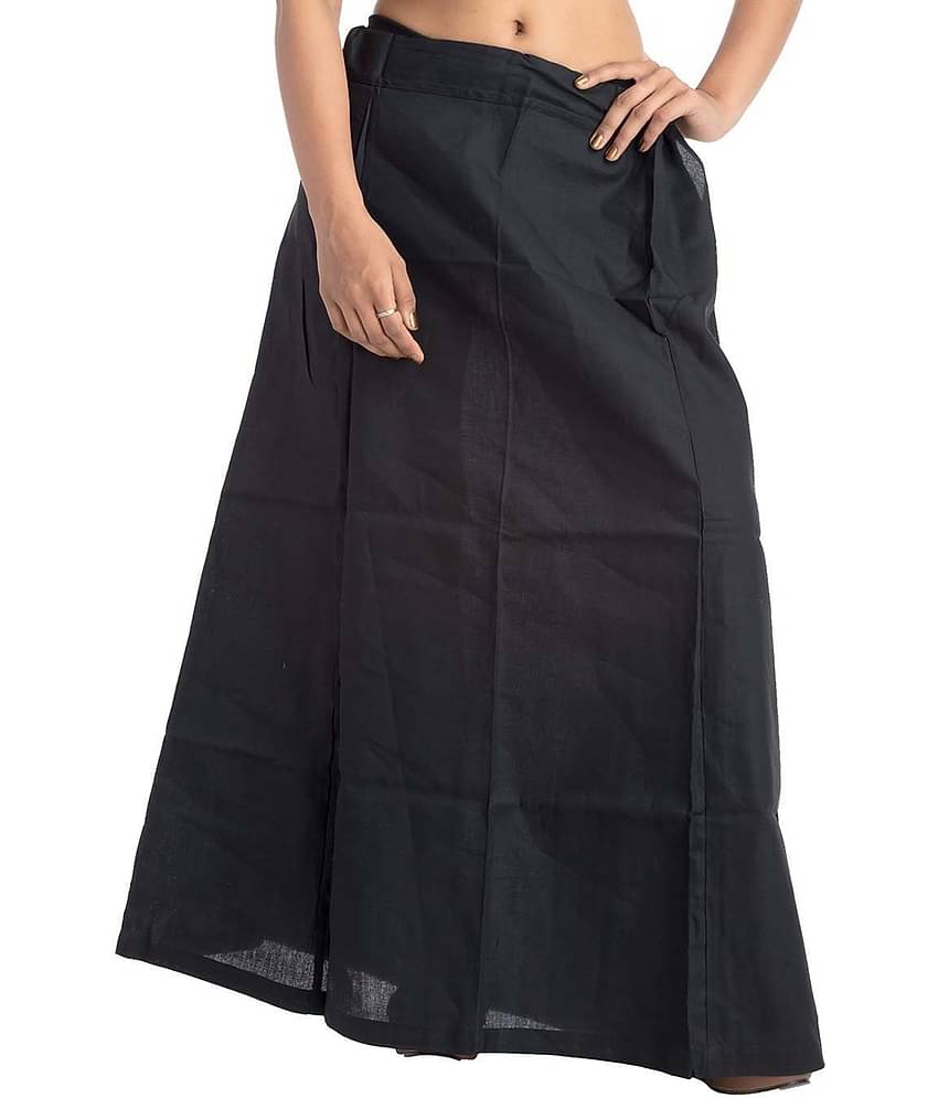 D1 DIFFERENT ONE Black Cotton Petticoat - Single