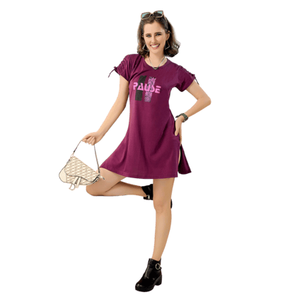 Fabimi Women's Long Top with Side Cut & Sleeve Pattern – Stylish and Comfortable Fabimi Women's Long Top with Side Cut & Sleeve Pattern – Stylish and Comfortable