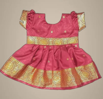 Mom And Me Red Satin Silk Frock (0-3 Months) | Premium Elegant Design | Festive Wear