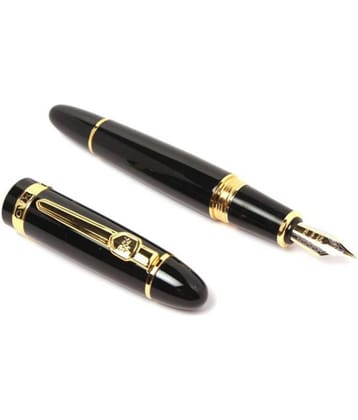Exclusive 159 Fountain Pen Shine Black Medium Nib With Golden Trims