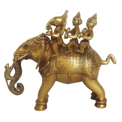 Brass Showpiece Elephant Ganesh God Idol Statue (BSMAS1396 C)