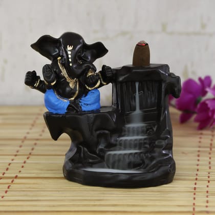 Lord Ganesha Idol Smoke Backflow Cone Incense Holder Decorative Showpiece