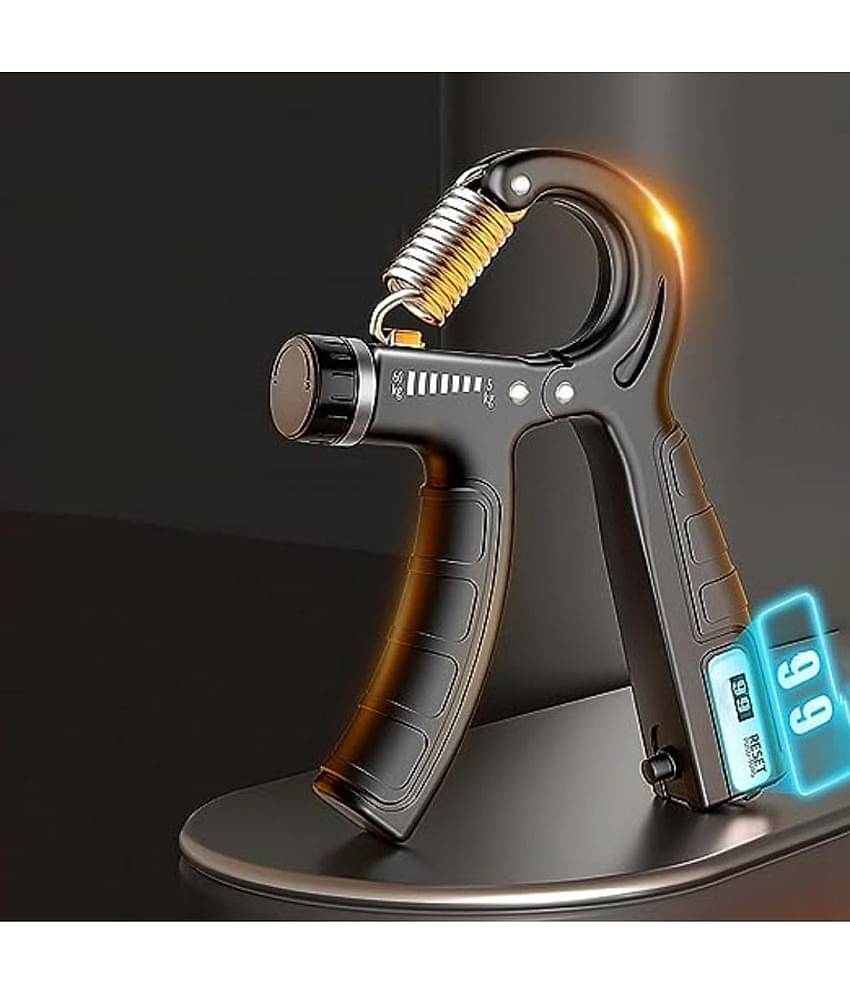 HORSE FIT R shape Adjustable Hand Grip with Smart Counter | Resistance (10KG - 60KG) | Hand/Power Gripper for Home Gym For Men & Women