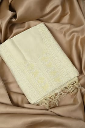 Mul Chanderi Length with Dupatta (with Pearl) - Light Yellow-Light Yellow / Mul Chanderi / Pearl Work