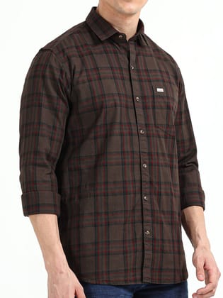 Men's Casual Shirt Pure Cotton | Rick Rogue-Khaki / M/38