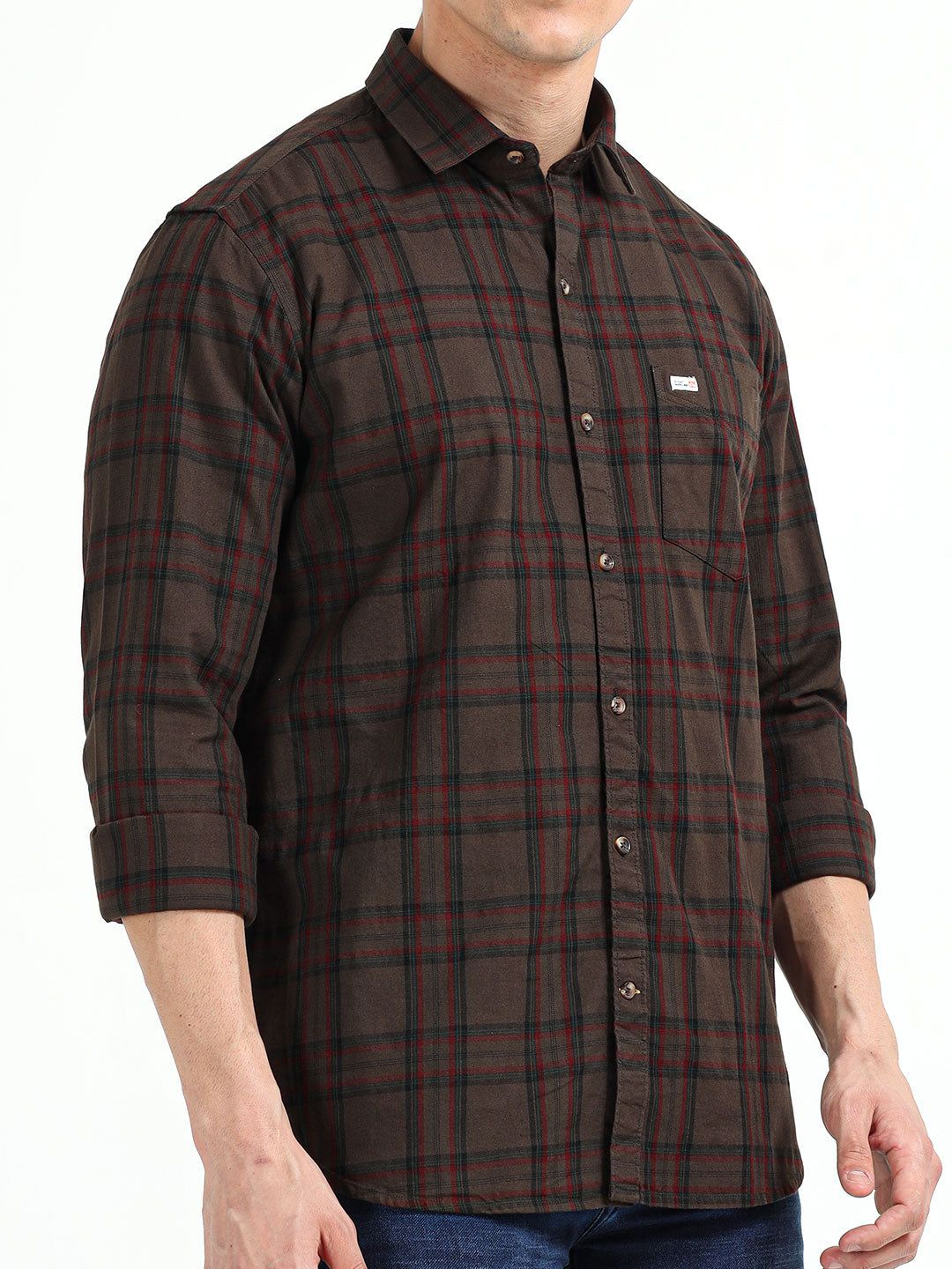 Men's Casual Shirt Pure Cotton | Rick Rogue-Khaki / M/38