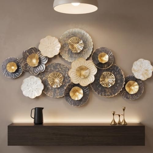 Decor Items for Living Room, Handcrafted Metal Wall Decor, Wall Art for Living Room Big Size, 3D Wall Hanging