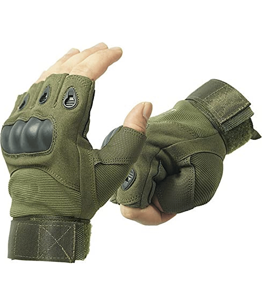AKSMIT Half Fingers Polyester Riding Gloves ( Pair of 1 )