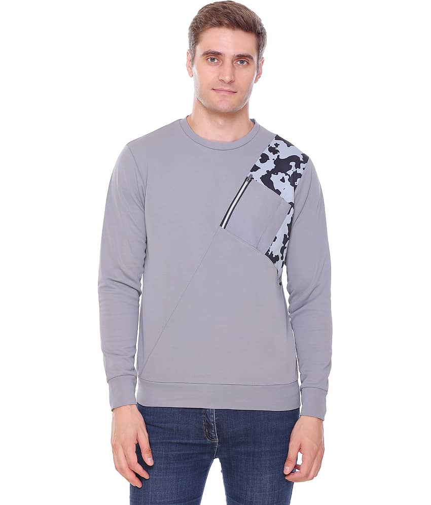 RF RAVES - Grey Cotton Blend Regular Fit Men's Sweatshirt ( Pack of 1 )