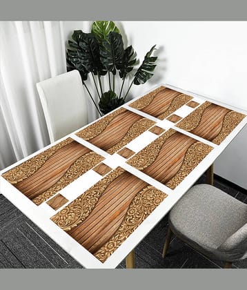 Revexo PVC Floral Rectangle Table Mats & Coasters ( 40 cm x 30 cm ) Pack of 12 - Multi
