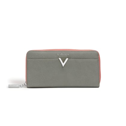 LaBante London Kindness Light Grey/Light Pink Zip Wallet